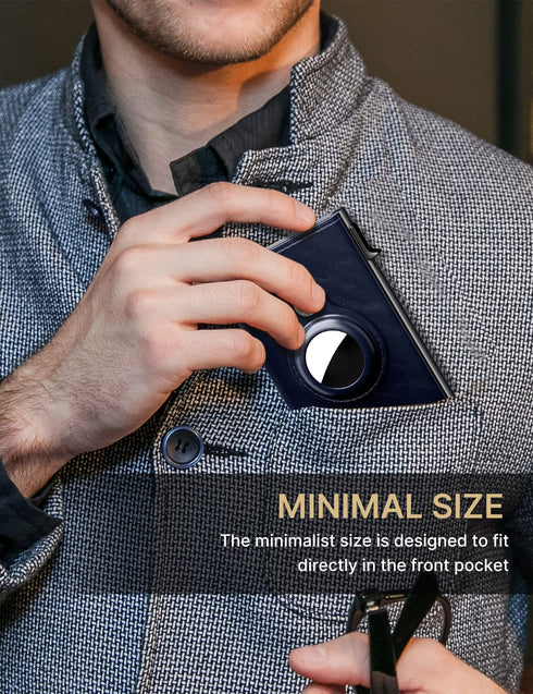 Typecase Mens Wallet Card Holder for Tracker: Leather Smart Wallet for Men Compatible with Apple Tracker, RFID Blocking, Slim, Minimalist - 9-14 Card Capacity | ID Window | Cash Slot